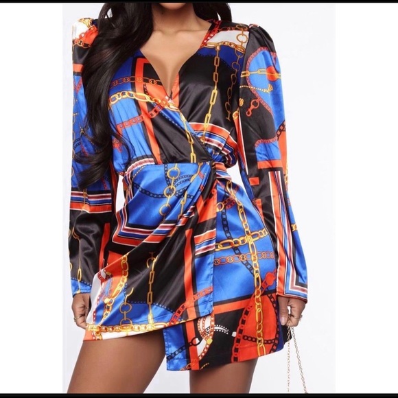 Fashion Nova Dresses & Skirts - Satin Chain Print Dress -small